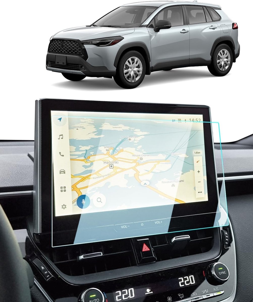 Navigatiescherm protector 10.5 inch - Tempered glass - 9H krasbestendig - Voor Toyota Corolla 2022-2024 - ShopVlot