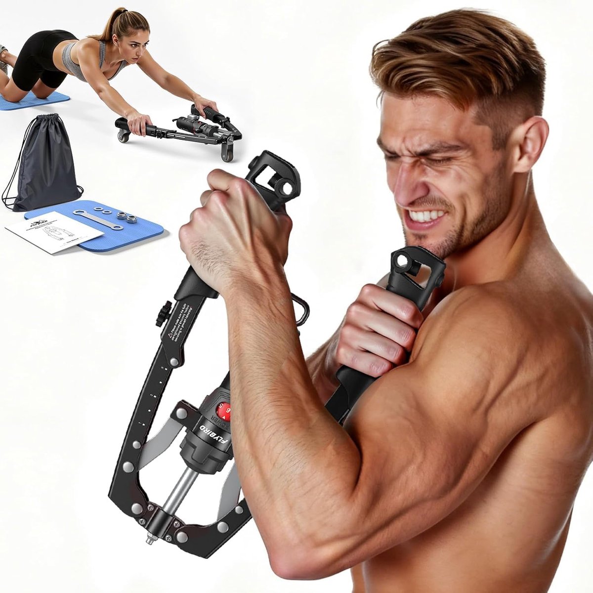 Arm Trainer 2-in-1 - Hydraulisch - Buikspier- en armtrainer - Versterk je bovenlichaam - ShopVlot