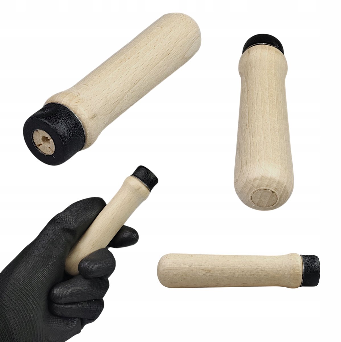 Houten handvat voor vijl, 11,5 cm, beukenhout