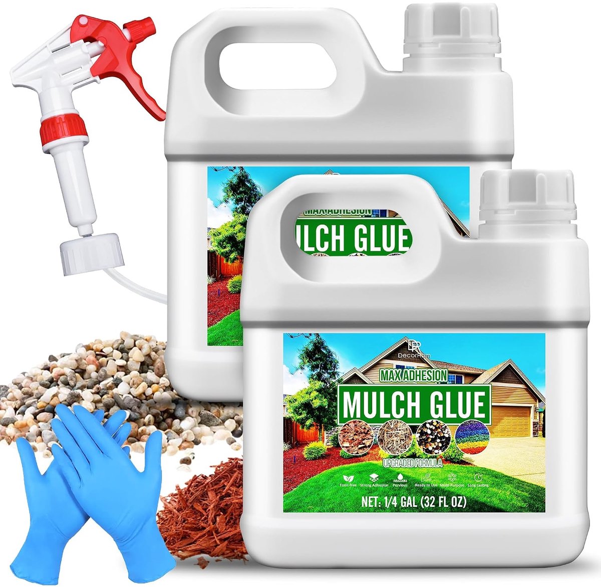 Gravel lijm 2 liter - concentraat - voor het binden van grind, schors, stenen - voorkomt verschuiven - ShopVlot