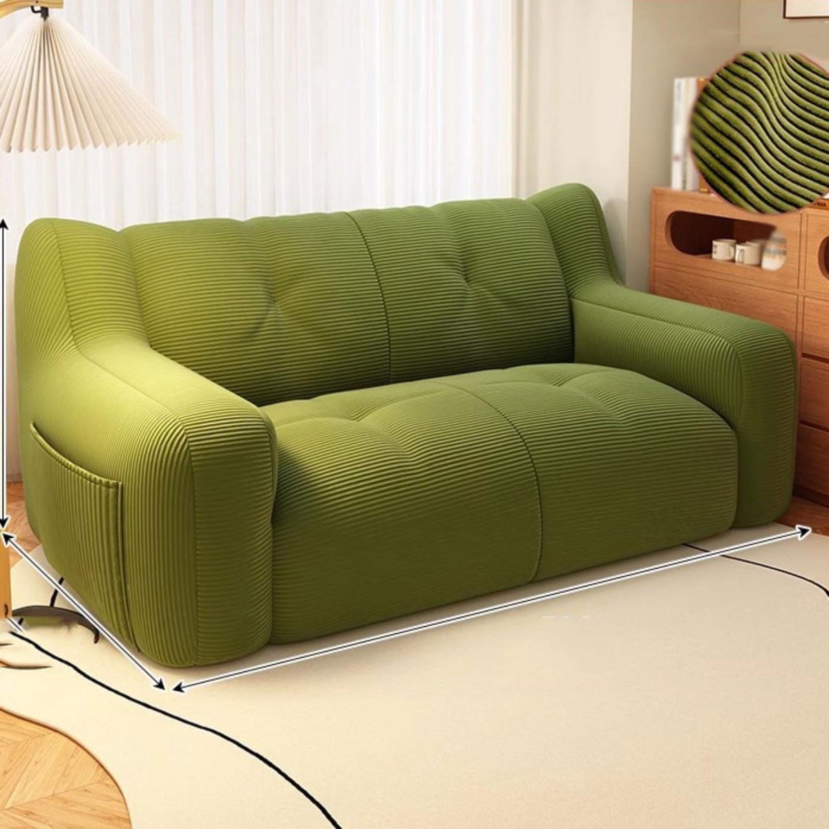 Zitzak - Beanbag Stoel - Ontspannen Zitten - Wasbare Buitenhoes - 125x65x50CM - Groen