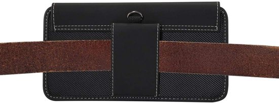 Case Cover Horizontaal Nieuw Leder & Nylon voor Tecno Pouvoir 6 (2021) - Zwart — afbeelding 5