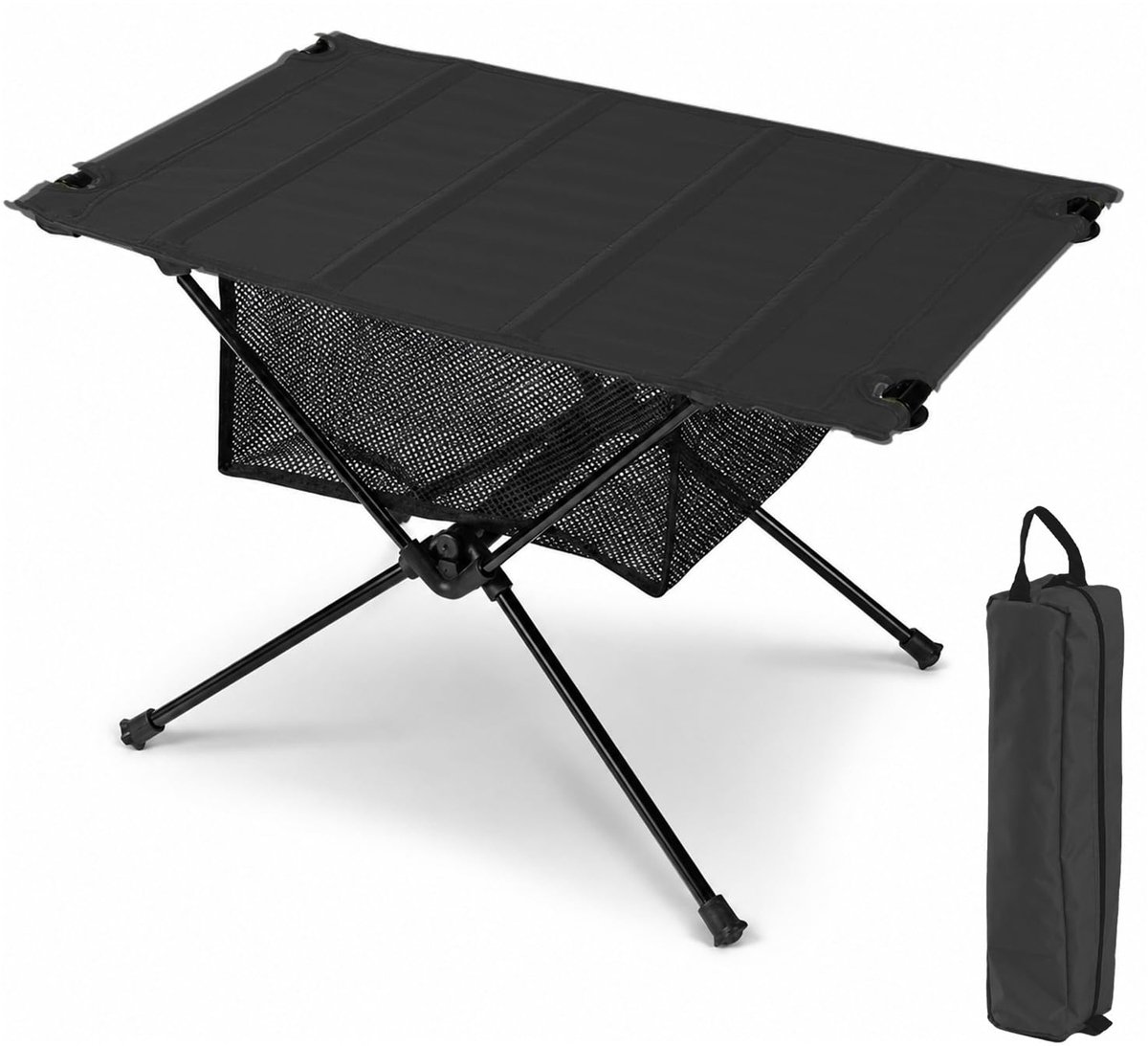 Campingtafel inklapbaar - zwart - met tas - ideaal voor picknick - SnelShoppen