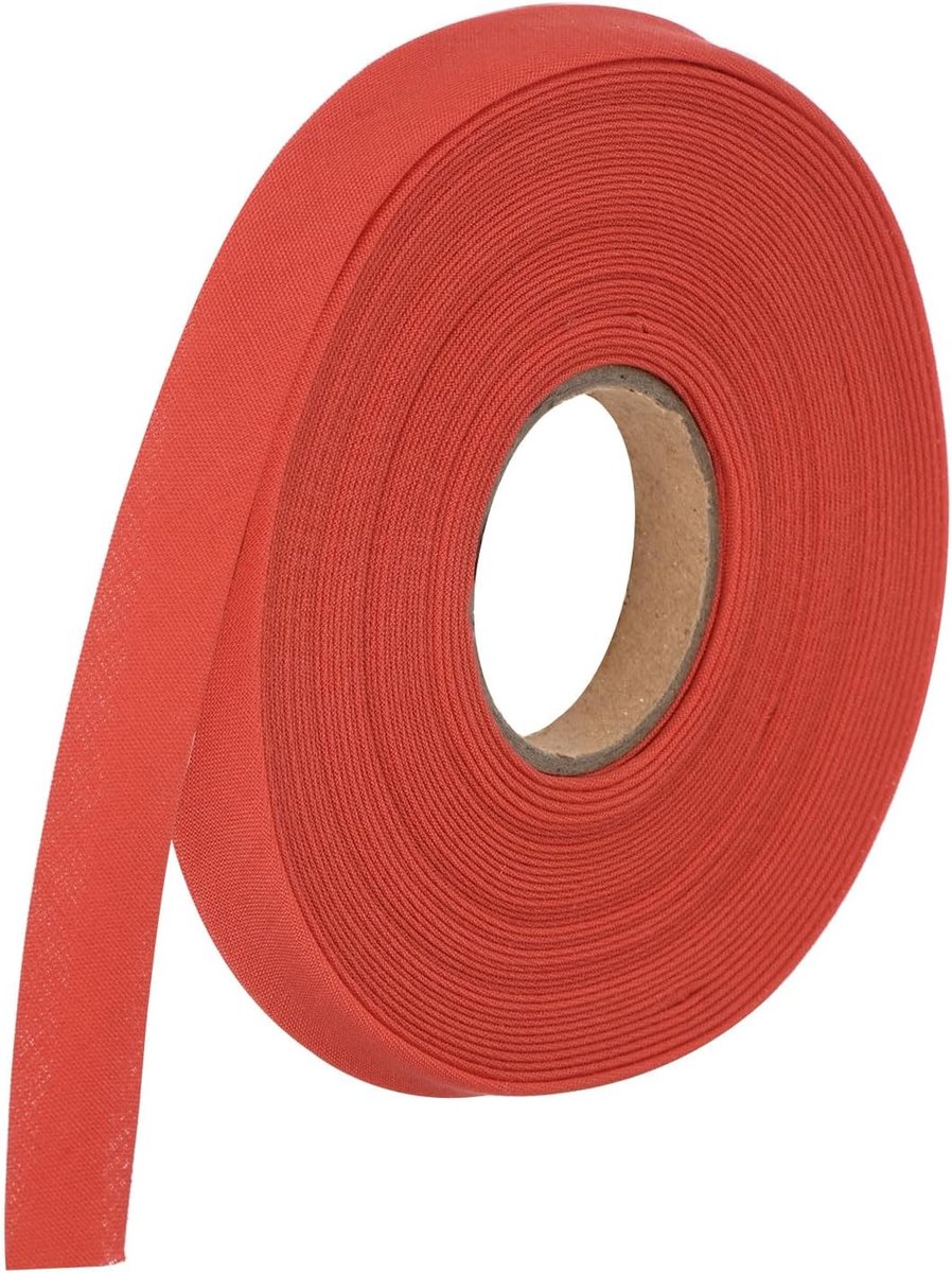 1/2 inch biasband dubbel opvouwbaar polyester doorlopend in massa voor naaien zoom naaien binding handwerk (rood 10 yard)