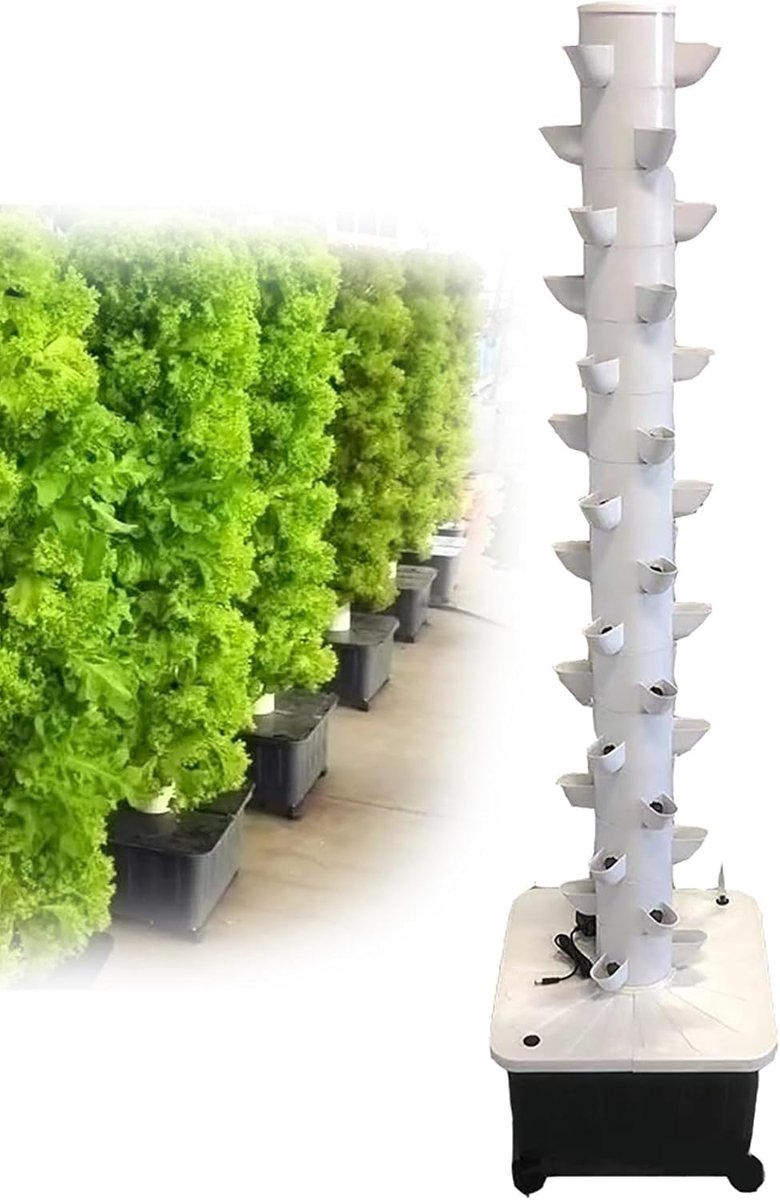15-laags hydrocultuur torenplantsysteem met 45 gaten, grondloos plantsysteem, aquaponics-systeem, geschikt voor het kweken van groenten en fruit
