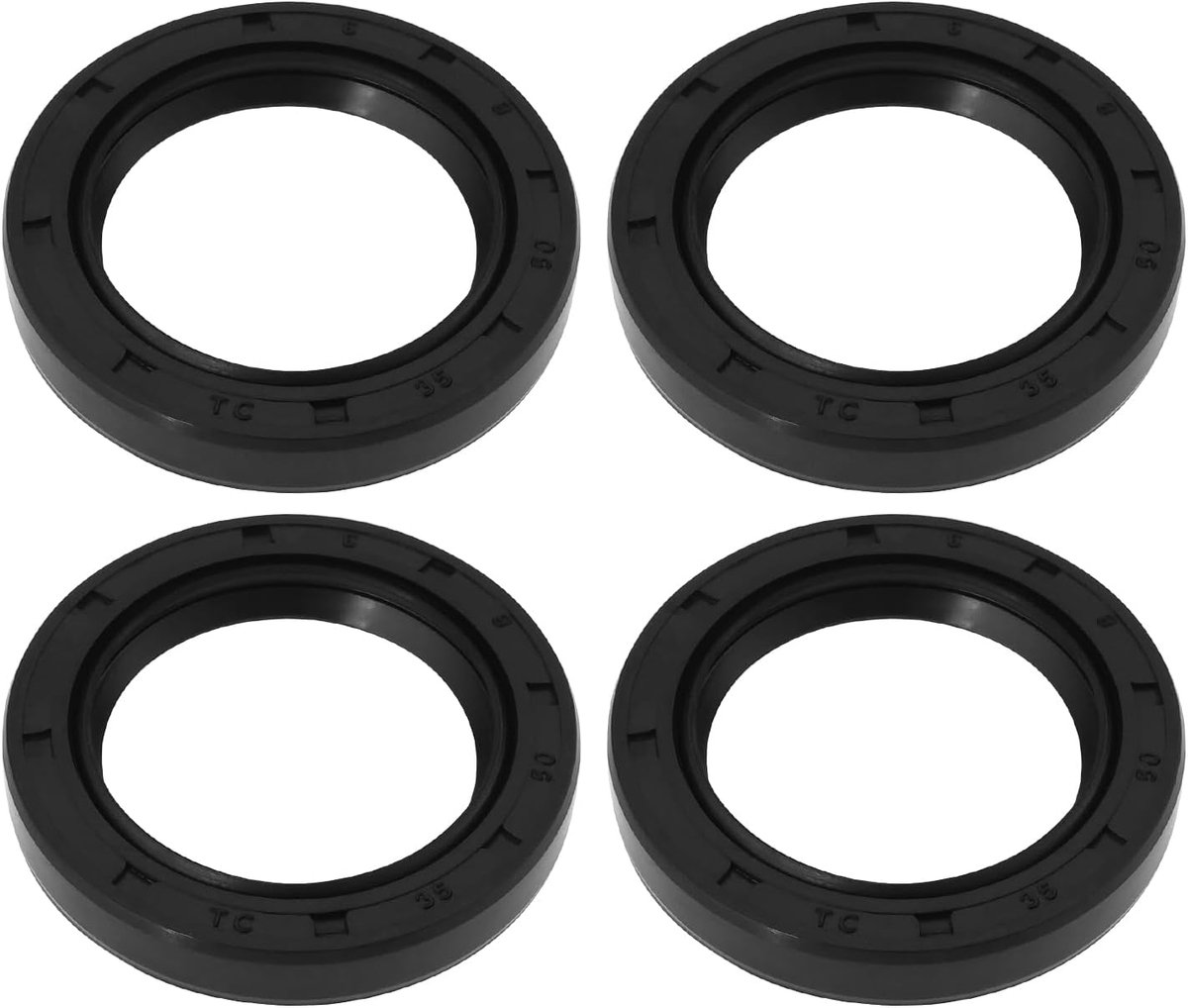4 Stks Olie As Seal 35x50x8mm Stof Vet Seal TC Dubbele Lip met Lente TC Dubbele Lippen Rubber voor Roterende Assen in Mechanische Apparatuur