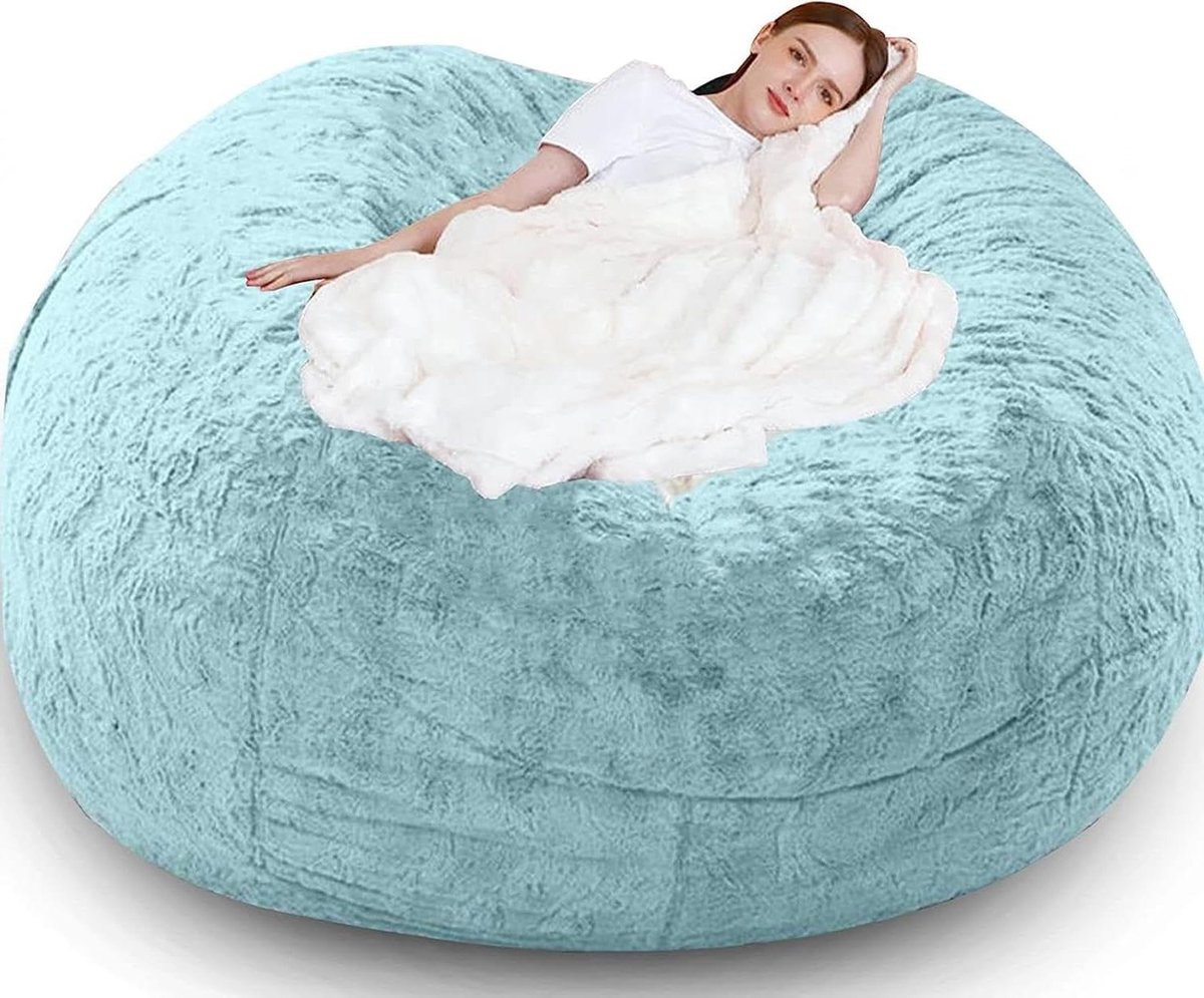 Zitzak Hoes - Stoelhoes Luie Bank - Ontspannen Zitten - Ultrazacht PV Materiaal - 150x75cm - Blauw