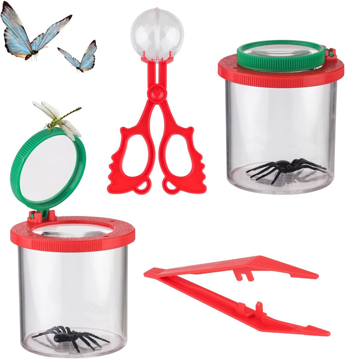 2-delige insectenvergrootdoos, vergrootglas insectenvanger, insectenvanger, insectenkijker dozen voor kinderen, insteekviewer, mok vergrootglas, insectenvergrootglas, container, voor kinderen