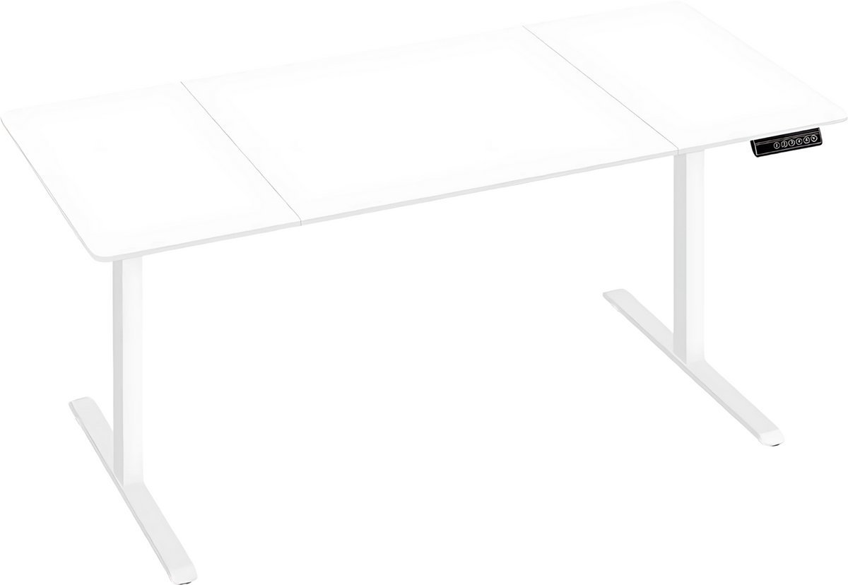 Bureau 160x75cm - Verstelbaar en 160x75cm white - Geschikt voor Thuiswerken en Kantoor