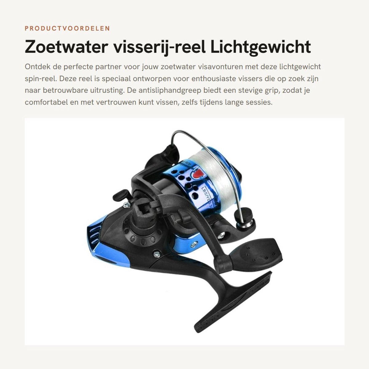 Dailygoods- Spin-reel Lichtgewicht - Antisliphandgreep - Kunststof Beplating - Zoetwater Visgerei - Premiumkwaliteit - Onmisbaar Accessoire - Visreel