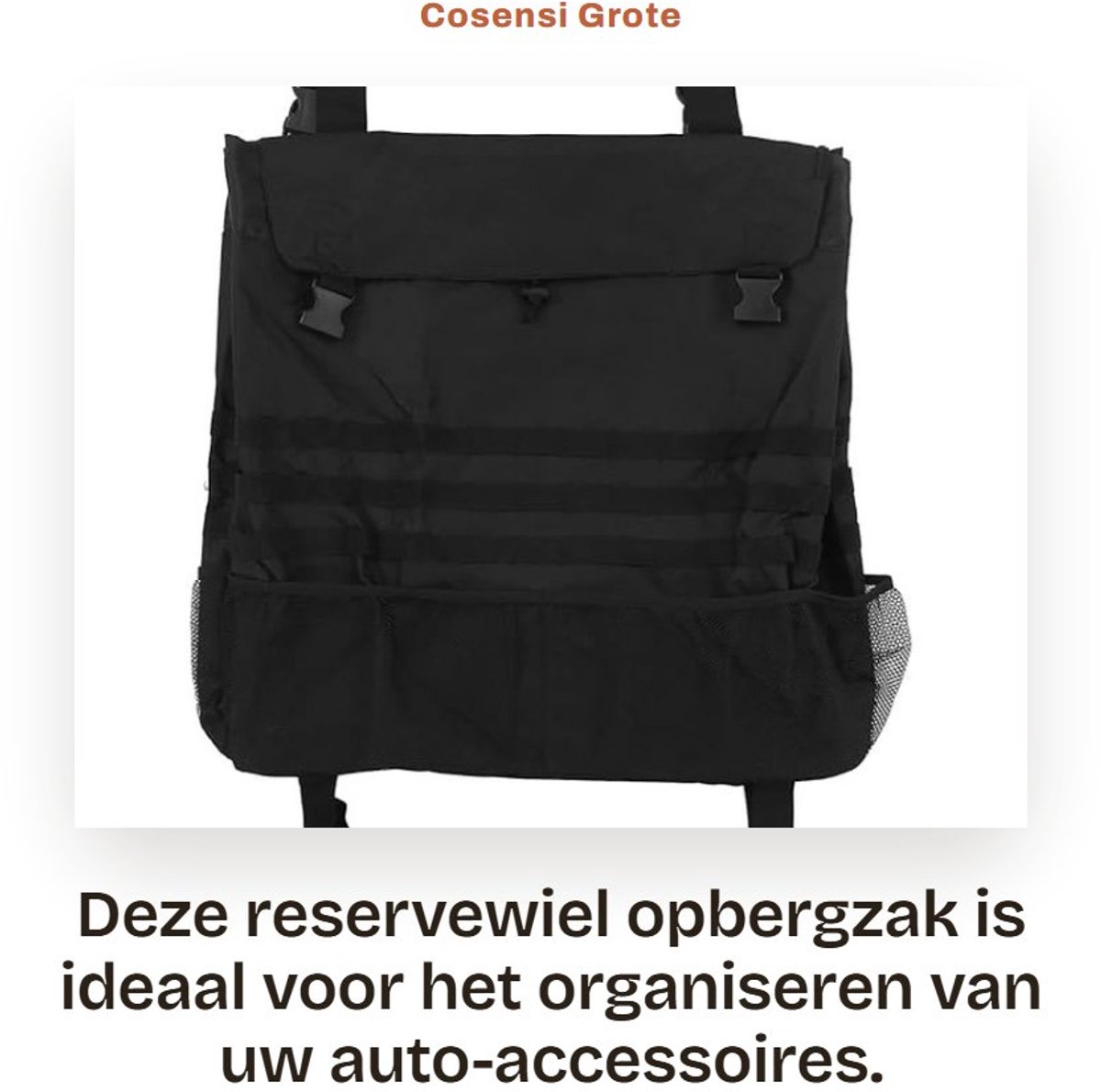 Dailygoods- Reservewiel Tas - Grote Capaciteit - Oxford Stof - Schokbestendig - Multifunctioneel - Duurzaam - Eenvoudig te Installeren - Opslagzak