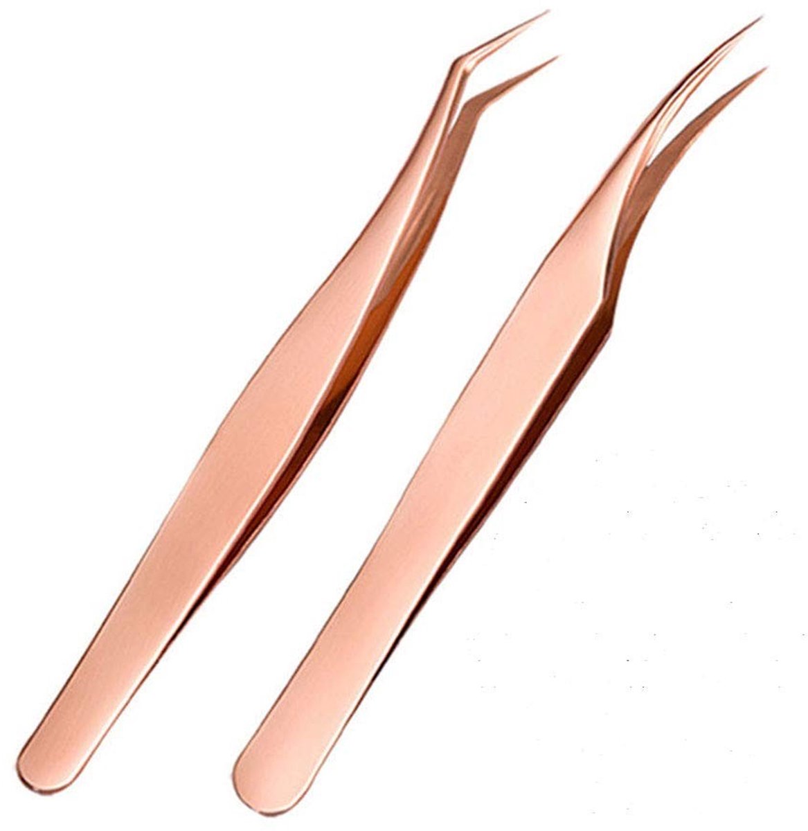 Dailygoods- Wimperpincet Set - Gebogen Pincet - Roestvrij Staal - Wimperverlenging - Manicure/Haarverzorging - 2 Stuks - Tweezers