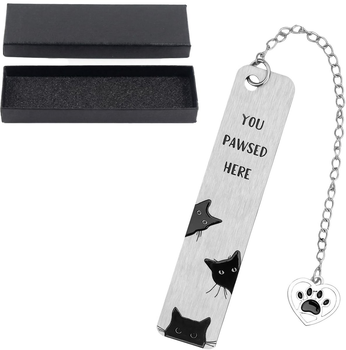 Dailygoods - Metalen Boekenlegger Kat – Schattige Zwarte Kat Boekenlegger van Zinklegering, Leesaccessoire voor Boekenliefhebbers, Dames, Heren en Studenten, Inclusief Cadeaubox (#5)