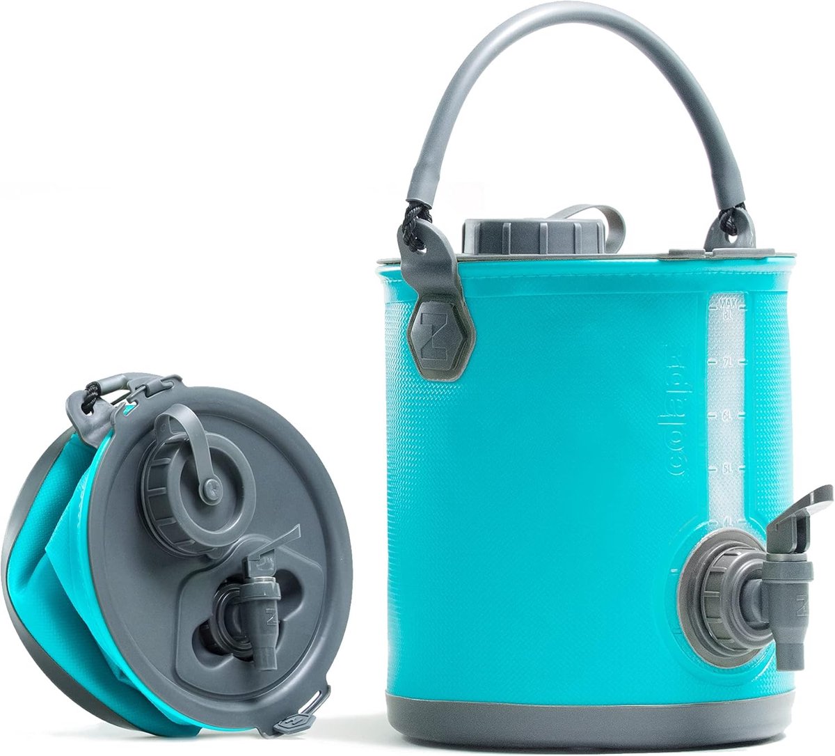 Famanu – 2-in-1 opvouwbare watercontainer van 8L met handvat en kraan voor camping en outdoor gebruik