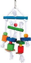 Trixie speelgoed aan touw hout meerkleurig 24 cm