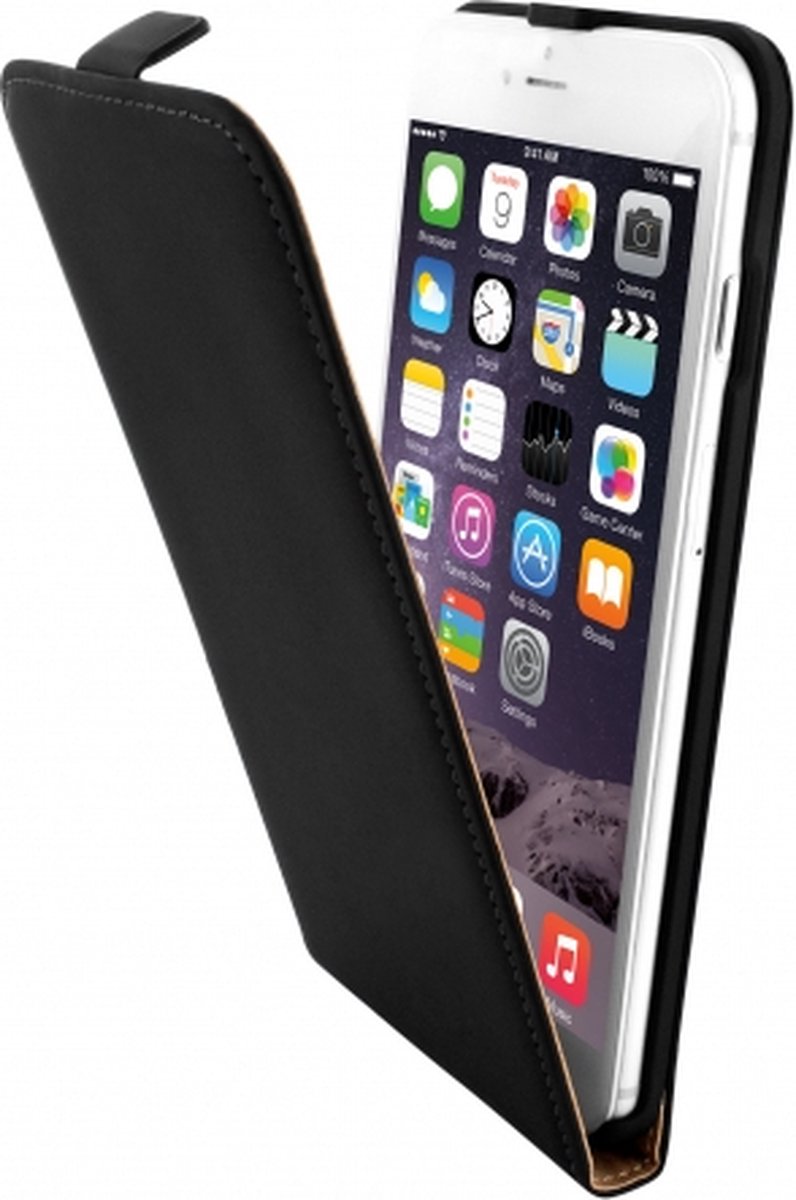 Apple iPhone 6/6s Plus Hoesje - Mobiparts - Premium Serie - Kunstlederen Flipcase - Zwart - Hoesje Geschikt Voor Apple iPhone 6/6s Plus
