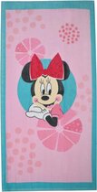 strandlaken Minnie Mouse 70 x 140 cm katoen mintblauw/roze