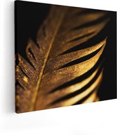 Artaza Canvas Schilderij Gouden Veer  - 100x80 - Groot - Foto Op Canvas - Canvas Print