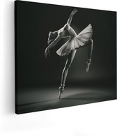 Artaza Peinture sur toile Ballerine sur Cheveux orteils – Ballet – Zwart Wit – 50 x 40 – Photo sur toile – Impression sur toile