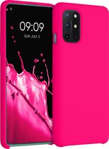 kwmobile telefoonhoesje geschikt voor OnePlus 8T - Hoesje met siliconen coating - Smartphone case in neon roze