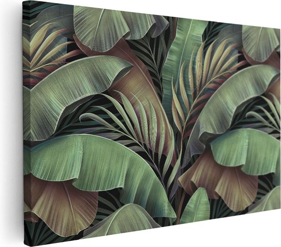 Artaza Canvas Schilderij Tropische Bladeren - 90x60 - Foto Op Canvas - Canvas Print - Muurdecoratie