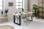 Woodcraft Fabrio Eikenhouten Tafel Edgy U-poten 180x95 Woodcraft Fabrio Eikenhouten Tafel Edgy U-poten 180x95