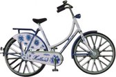 magneet fiets Delfts blauw 6 x 10 cm staal wit