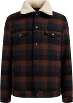 WE Fashion Heren geruite trucker jacket sherpakraag | bol.com