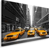 Schilderij Gele taxi in New York City, 4 maten, wanddecoratie