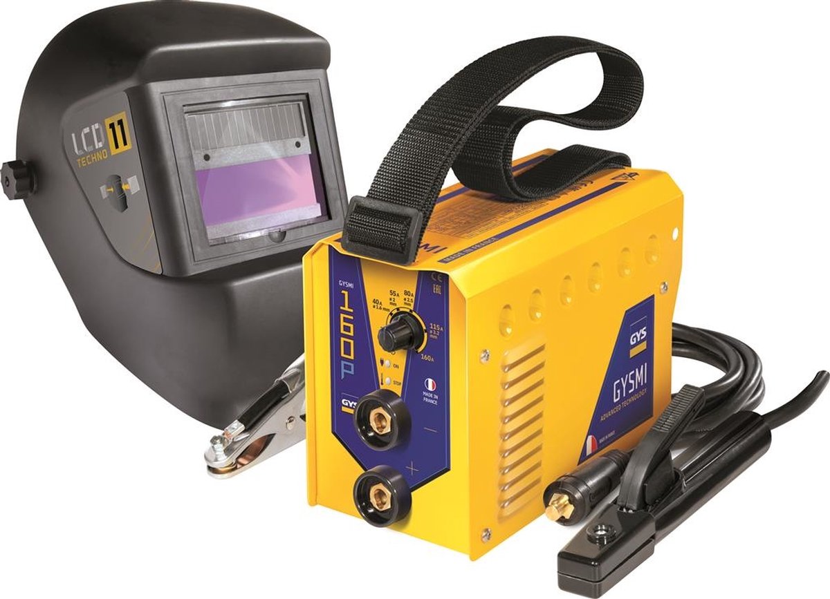 GYS Elektrisch Lasapparaat met lashelm & elektrodes - GYSMI 160P - 10-160A - Hot-Start