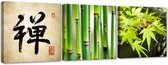 Trend24 - Canvas Schilderij - Groen Azië - Schilderijen - Oosters - 120x40x2 cm - Groen