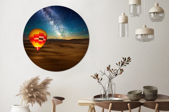 Montgolfière avec un ciel coloré Cercle mural aluminium ⌀ 140 cm