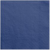 60x Papieren tafel servetten navy blauw 33 x 33 cm - Navyblauwe wegwerp servetten diner/lunch