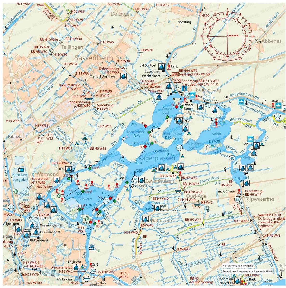 Kaartkussen Kagerplassen incl vulling