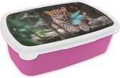 Lunch box Rose - Lunch box - Lunch box - Panthère - Jungle - Animaux - 18x12x6 cm - Enfants - Fille