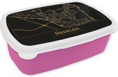 Breadbox Rose - Lunchbox - Breadbox - Carte - Heerlen - Luxe - Or - Zwart - 18x12x6 cm - Enfants - Fille