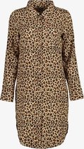 TwoDay Bellinga blousejurk met luipaardprint - Bruin - Maat M