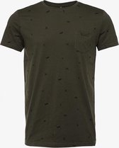 Unsigned heren T-shirt met print - Groen - Maat L