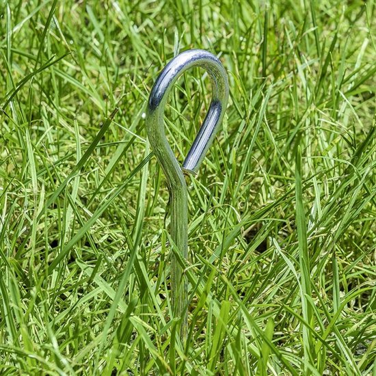 ProPlus Stalen tentharing met oog - 19 cm - Zilver - Geschikt voor zachte bodems van ProPlus — afbeelding 4