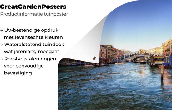 Posters de jardin hors de Venetië - Pont - Italie - 90x60 cm - Toile jardin