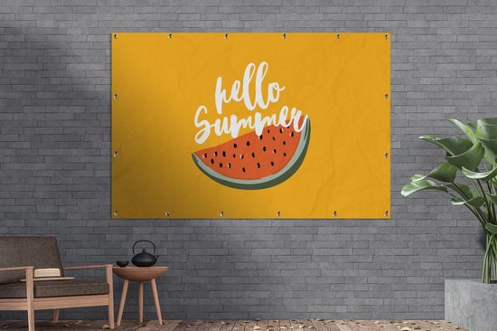 Décoration murale Summer - Pastèque - Oranje - 180x120 cm - Poster jardin - Toile jardin - Poster extérieur