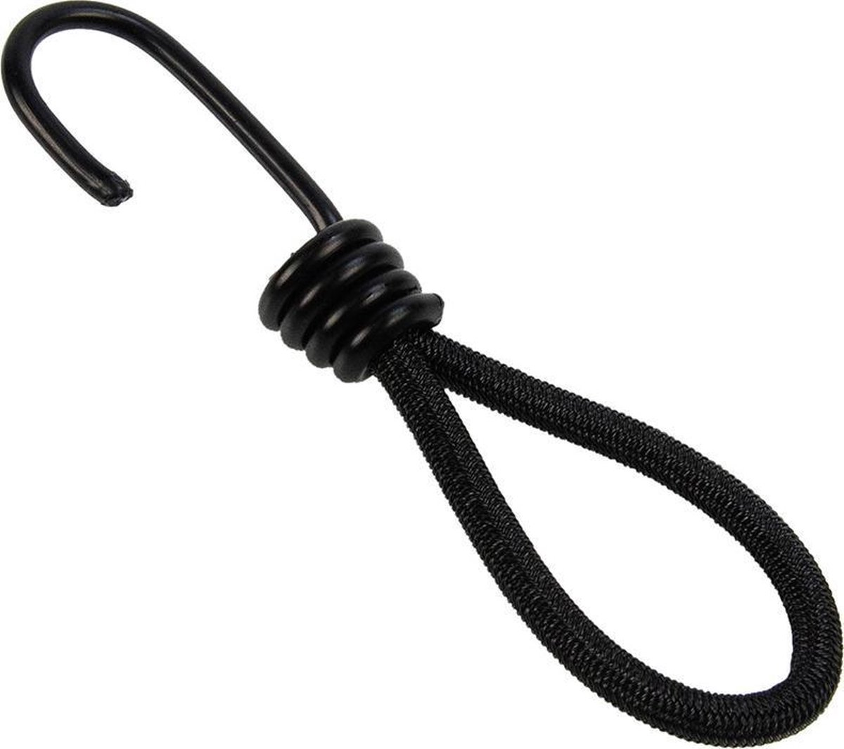 Spanner met haak 13cm elastiek zwart spinhaak 10 stuks