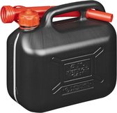 Jerrycan - Benzine - Kunststof - 5 Liter - Met flexibele tuit + anti overloop trechter