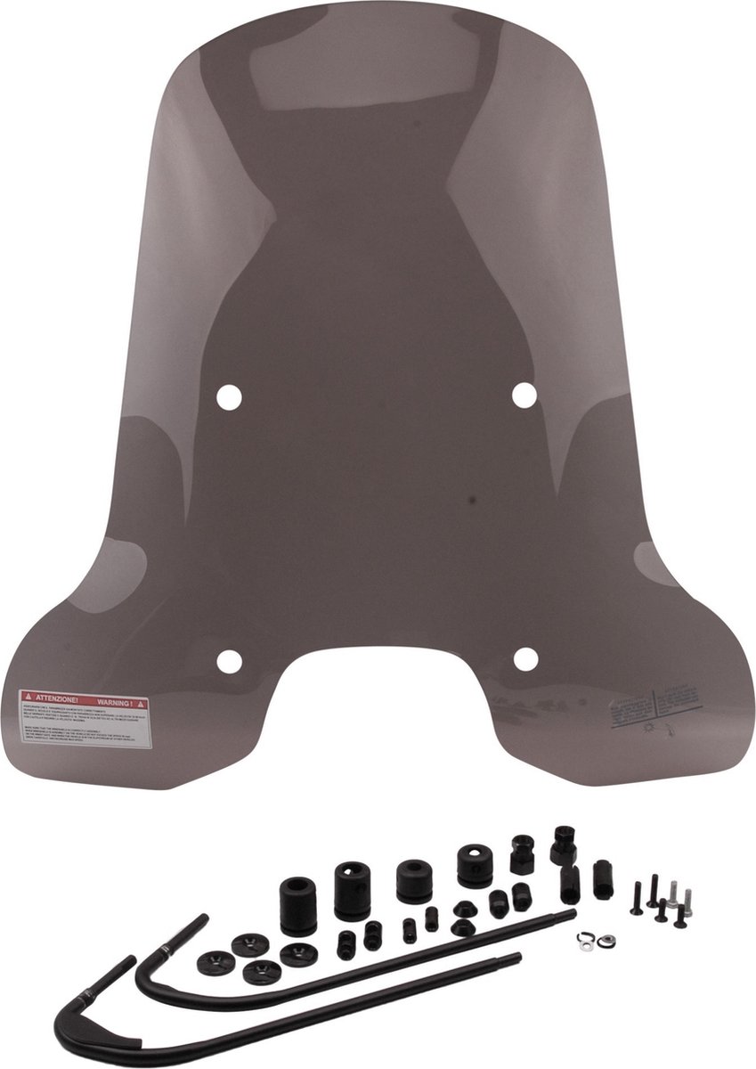 Windscherm Smoke | Vespa Sprint (73cm)Hoog getint windscherm compleet met zwarte montageset | Vespa Sprint