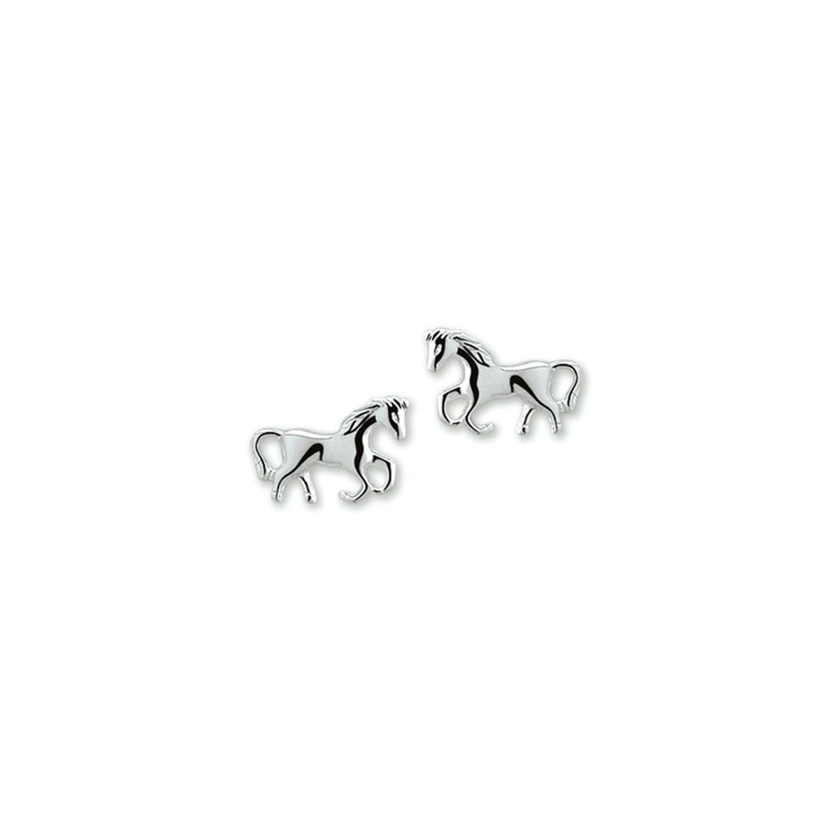 TFT Oorknoppen Paard Zilver Gerhodineerd Glanzend 6.5 mm x 9.5 mm