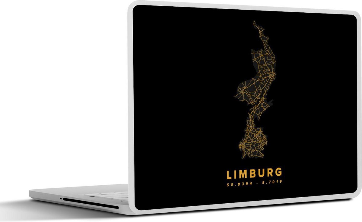 Afbeelding van product SleevesAndCases  Laptop sticker - 17.3 inch - Limburg - Goud - Zwart - Kaart