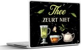 Laptop sticker - 15.6 inch - Thee - Glazen - Theepot - 36x27,5cm - Laptopstickers - Laptop skin - Cover