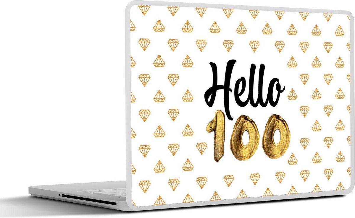 Laptop sticker - 15.6 inch - Versiering - 100 Jaar - Feest - 36x27,5cm - Laptopstickers - Laptop skin - Cover