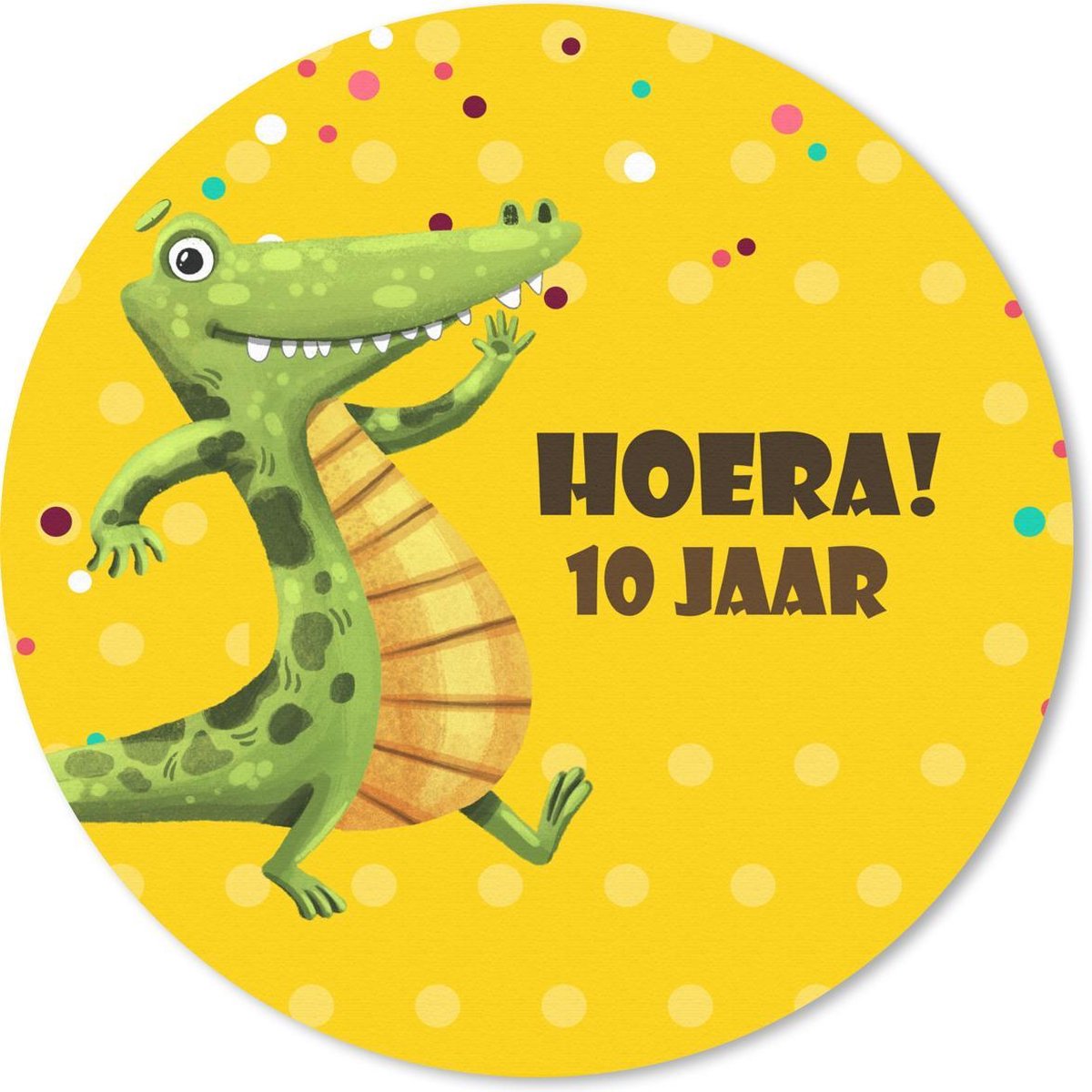 Muismat rond 30x30 cm - Mousepad Jubileum - Krokodil - Kinderen - Ronde muismatten