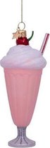 Ornament glass soft pink milkshake H15cm